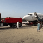 Passenger aircraft transferred by road in Pakistan