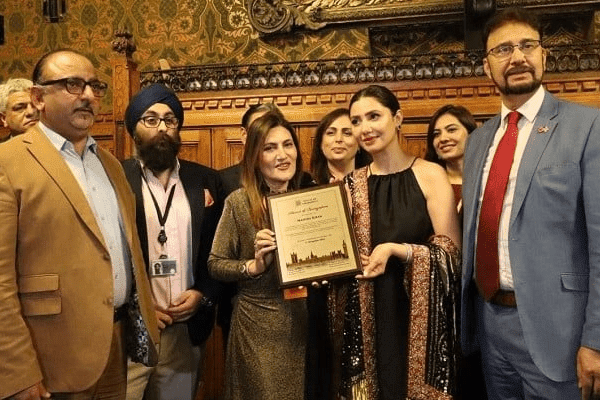 Mahira Khan honored in UK Parliament