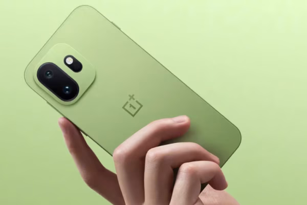 The official OnePlus 15T launch event showcasing the green color variant.