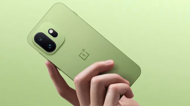 The official OnePlus 15T launch event showcasing the green color variant.
