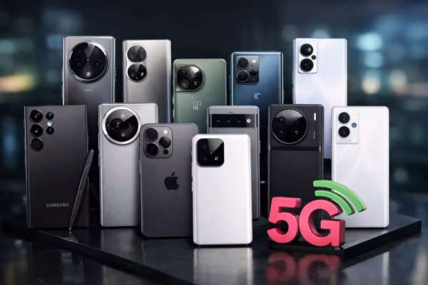 A person holding Zong 5G Certified Devices in a modern office.